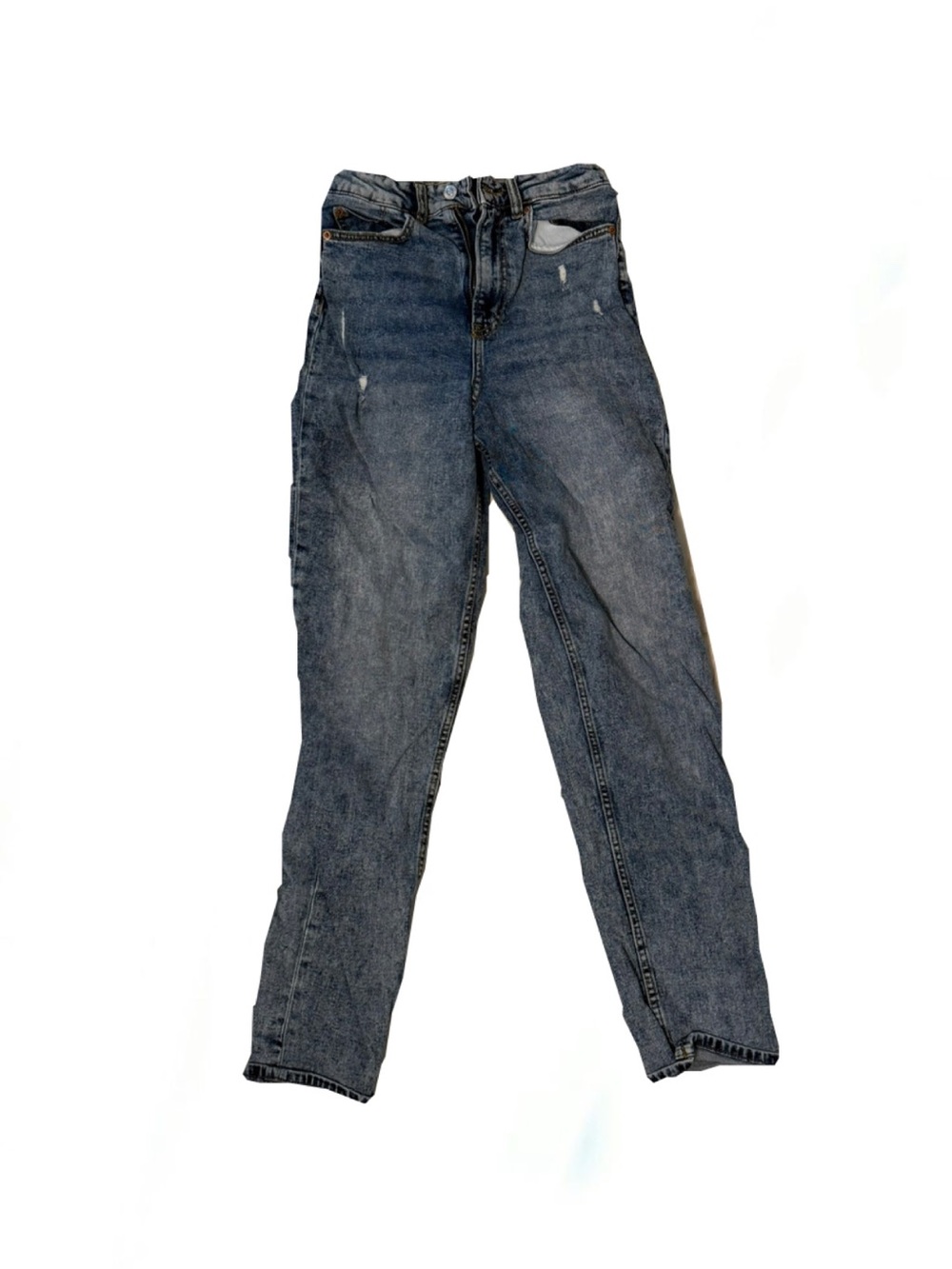 Divided High-Rise Straight-Leg Jeans in Dark Blue